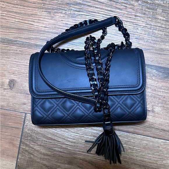 Tory Burch Fleming Convertible Shoulder Bag Matte Black - Picture 9 of 11